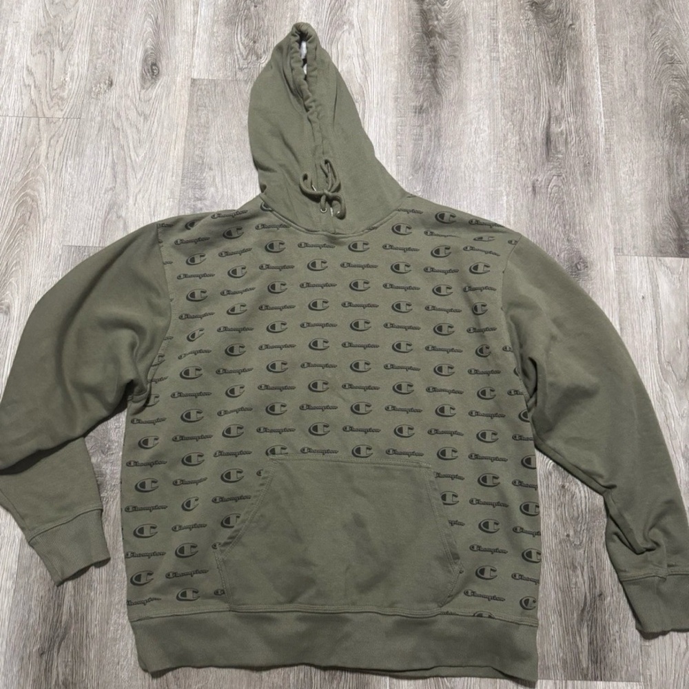 Champion Men’s Pullover Hoodie Sweater Size XL Army Green